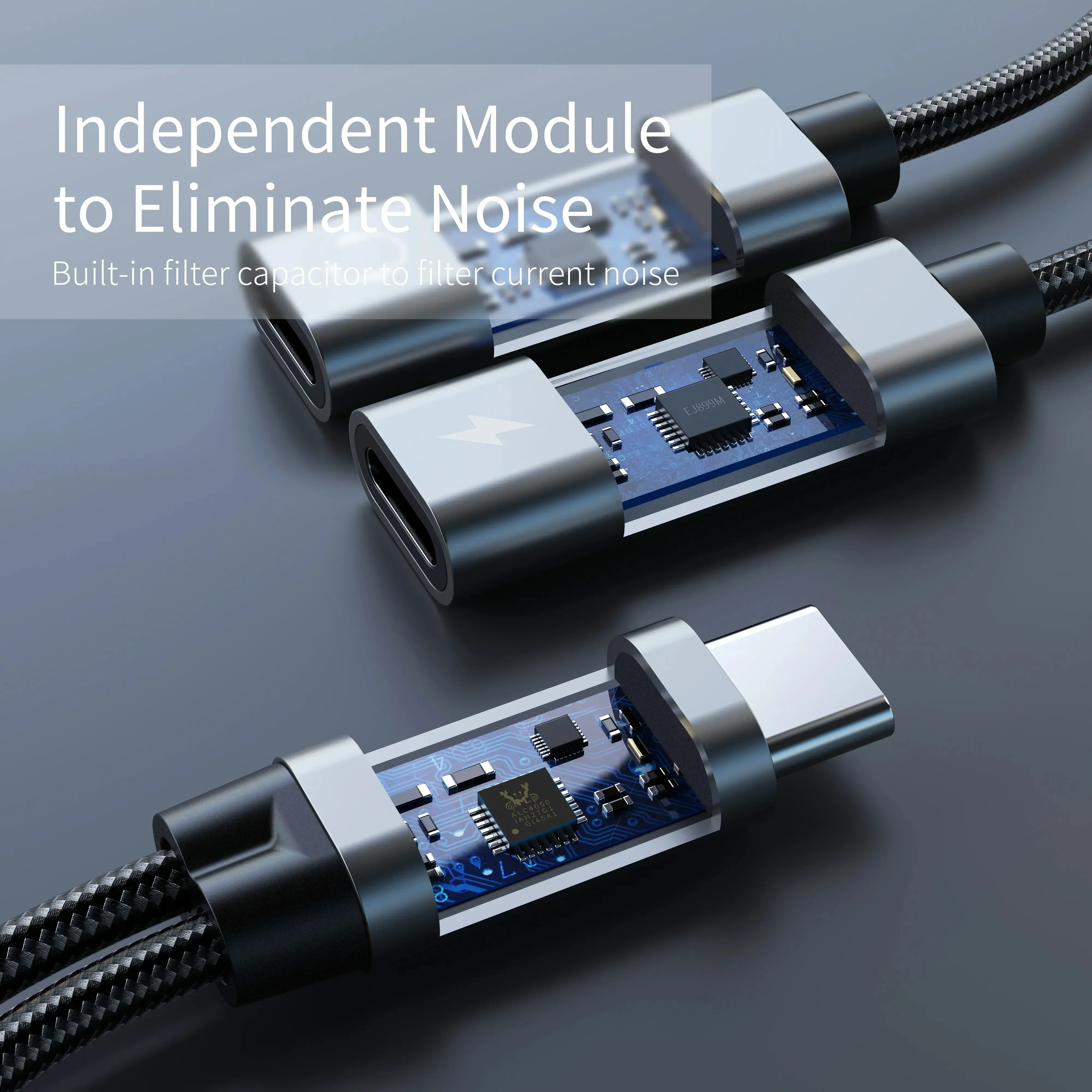 PDQuick Charge Headphone Adapter Cable 2 in 1 USB C Splitter Type C Audio Adapter for Iphone  Huawei Samsung  Mobile Accessories