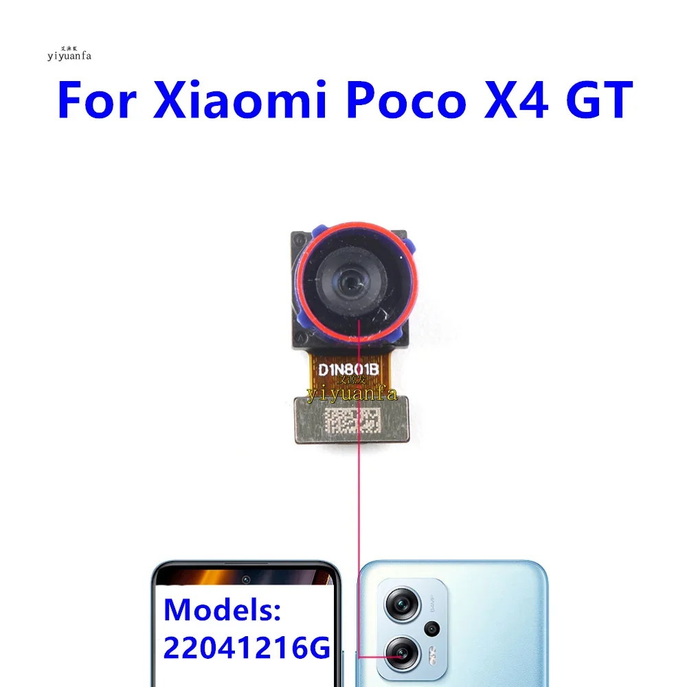 Front Back Main Camera For Xiaomi Poco X4 GT 22041216G Frontal Selfie Facing Front Rear Big Camera Flex Cable Replacement Parts