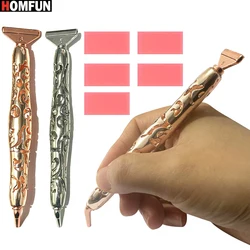 HOMFUN Diamond Painting Metal Alloy Pen Kit, Point Drill Tool Accessories with Clay, 5D DIY Embroidery Cross Stitch Crafting Set