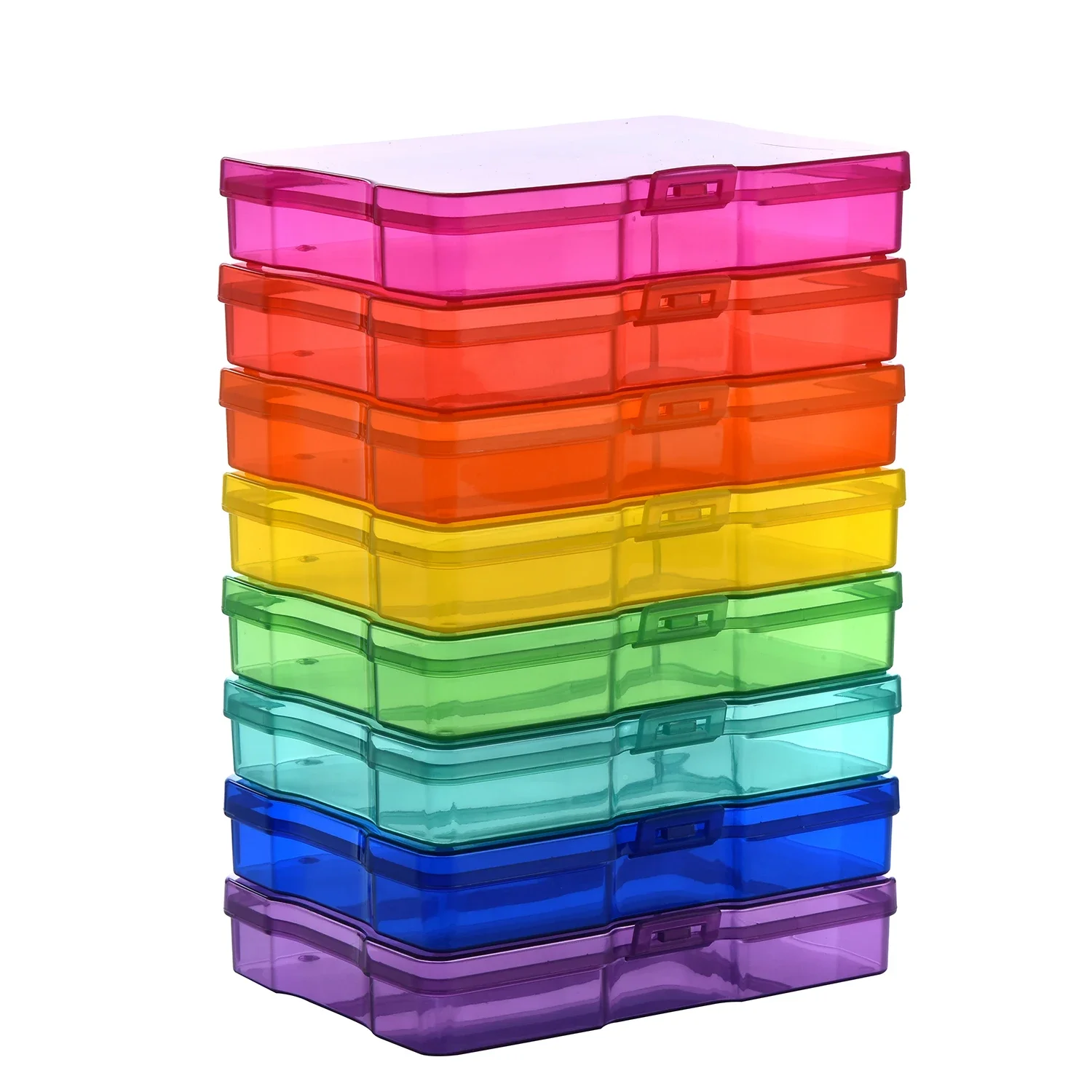 

8 Pcs Colourful Photo Case 4" x 6" Photo Storage Boxes - Photo Organizer Cases Photo Keeper Picture Storage Containers Box