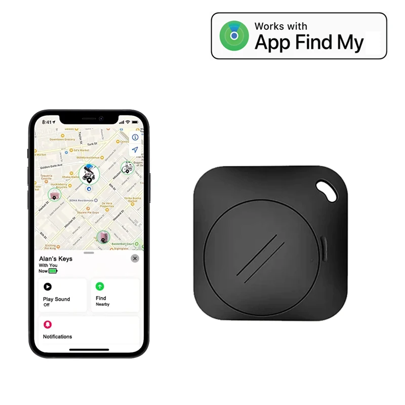 Smart Bluetooth GPS Tracker Works with iOS Find My APP Tag Anti Lost Reminder Device MFI Rated Locator Car Key Pet Kids Finder