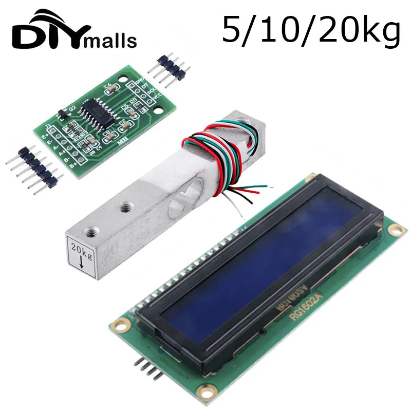 5 stücke Mikro-Wägezellen-Gewichts sensor elektronische Waage Aluminium legierung Wiege drucksensor 1kg 2kg 3kg 5kg 10kg 20kg für Aduino – Detail 3