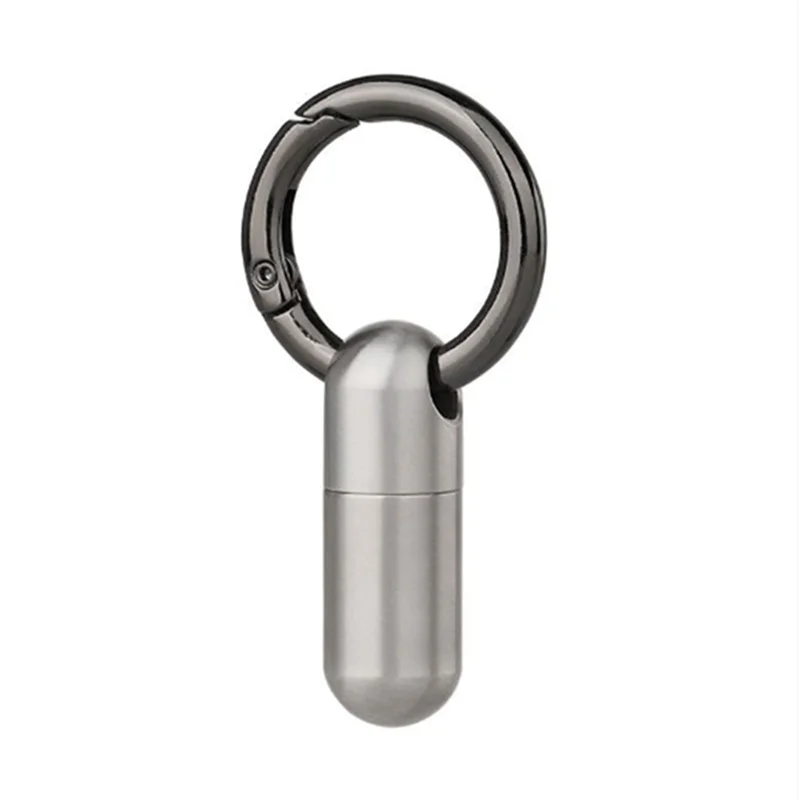 A04G-4PCS Waterproof Stainless Steel Pill Box Pill Bottle Cache Pill Box Container Keychain Pill Box Health Care