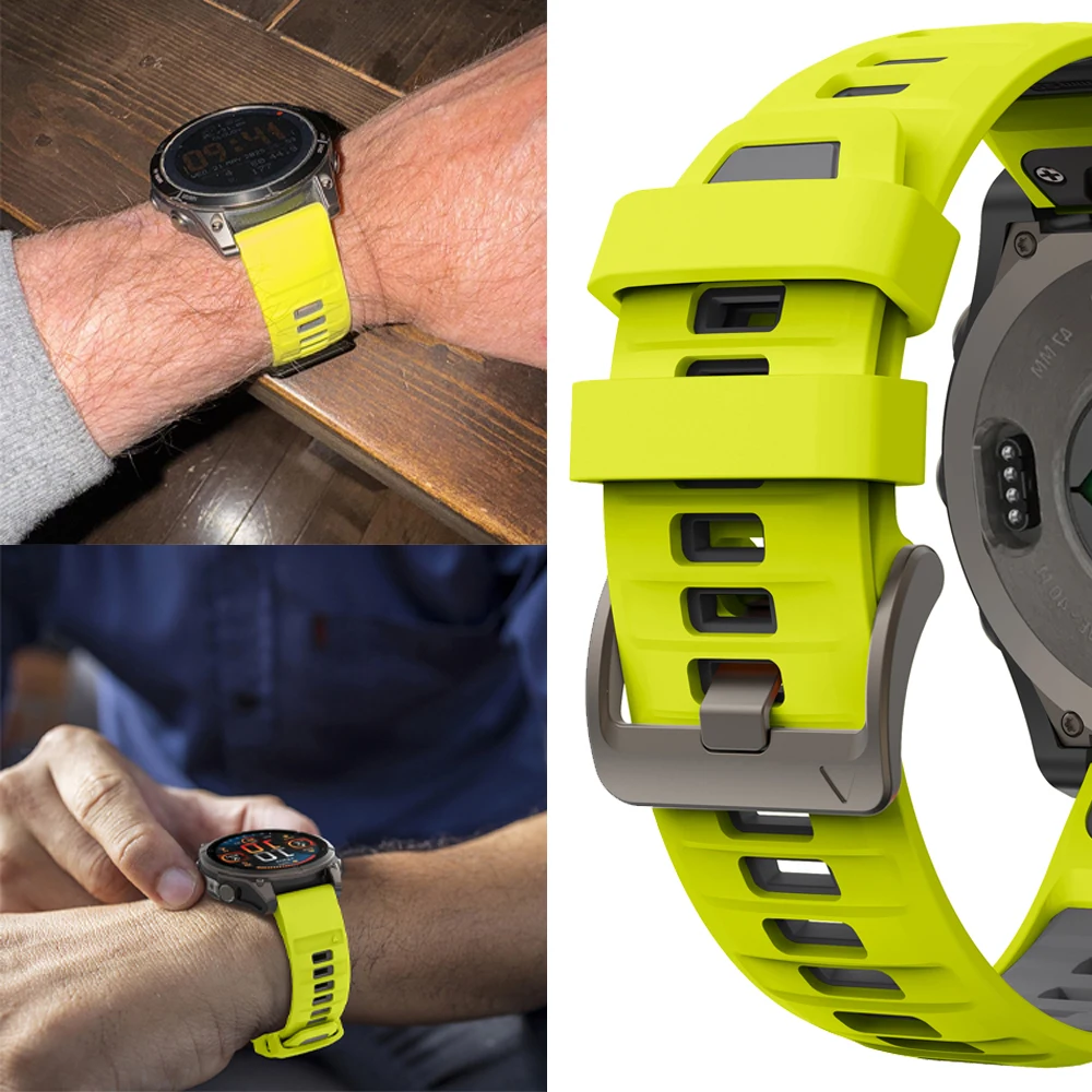 QuickFit سيليكون 22 مللي متر 26 مللي متر حزام ل Garmin Fenix8 E 6 6X Pro 7 7X 5X 5 Plus حزام الساعات Forerunner 970 955 965 Tactix 8 سوار