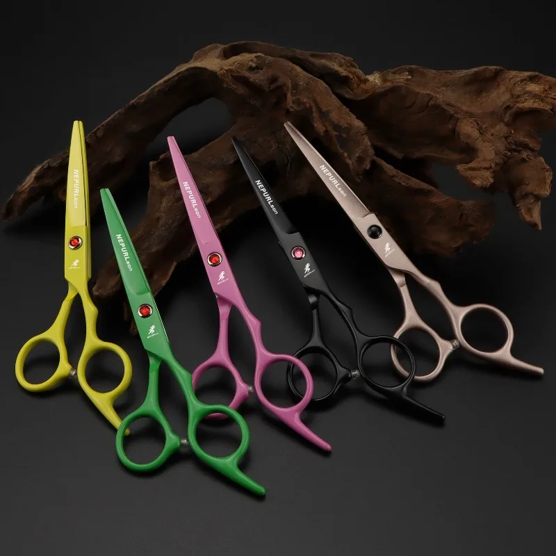 

6.0 Inch Coated Color Hair Cutting Scissors: Professional Barber Shears, Thinning Scissors, Styling & Trimming Tools