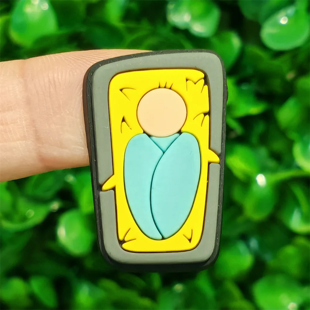 1-8 قطعة الكتاب المقدس مريم العذراء حمار الماعز الروح القدس يسوع الأحذية البلاستيكية السحر مشبك اكسسوارات الصنادل الأحذية الديكور طفل هدية عيد الميلاد