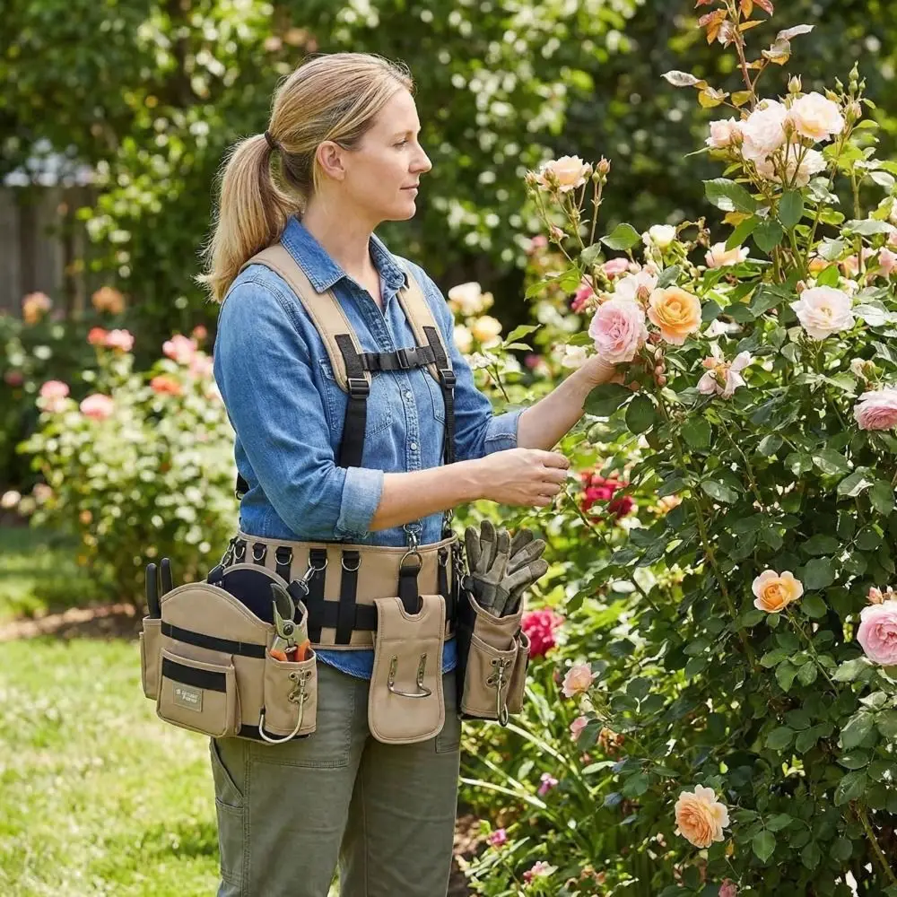 

Профессиональный пояс для инструментов с множеством карманов, регулируемый, портативный органайзер для хранения, сумка для инструментов для активного отдыха