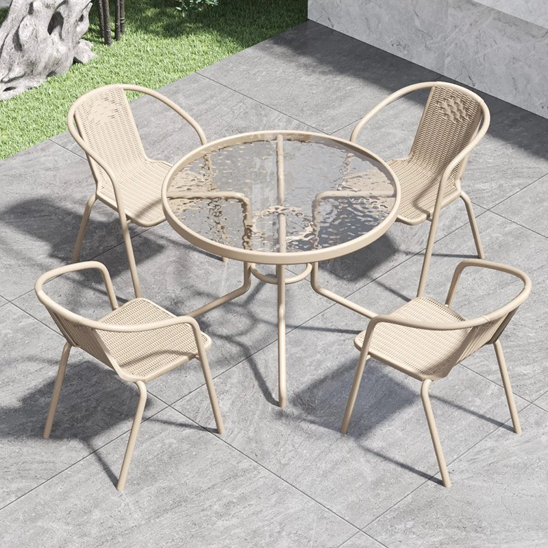 Outdoor tables chairs courtyard leisure open-air waterproof sunscreen garden yard drinking tea folding coffee table balcony