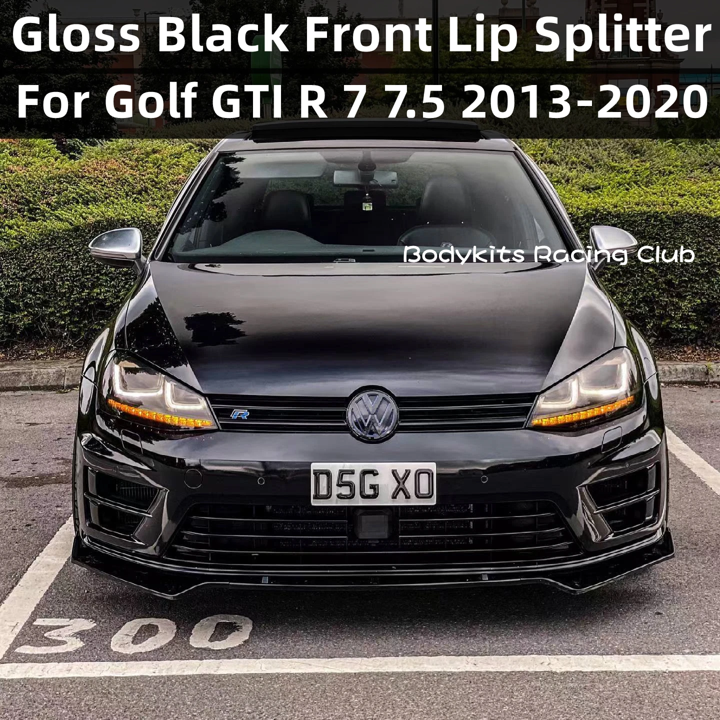 Gloss Black Front Bumper Splitter Lip Aero Kit For Volkswagen Golf 7 7.5 GTI GTD R R-Line 2013-2020