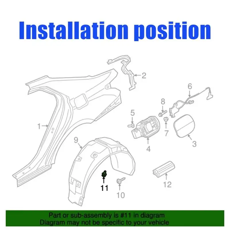 Car Bumper Retainer Push-Type Clips 10Pcs Liner Fasteners OE 86595-2T500 for Auto Trunk Mat Fixing