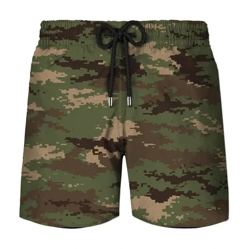 Pantalones cortos con estampado de camuflaje de bosque clásico para hombre, bañadores deportivos de moda, pantalones cortos de playa de viaje