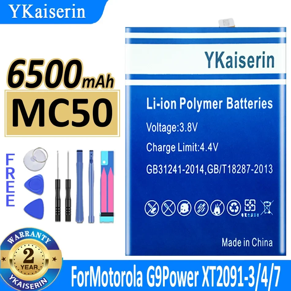 YKaiserin 6500mAh Brand New Battery MC50 MC 50 for MOTOROLA MOTO G9 POWER G60 G40 FUSION Cell Phone Batteries Bateria