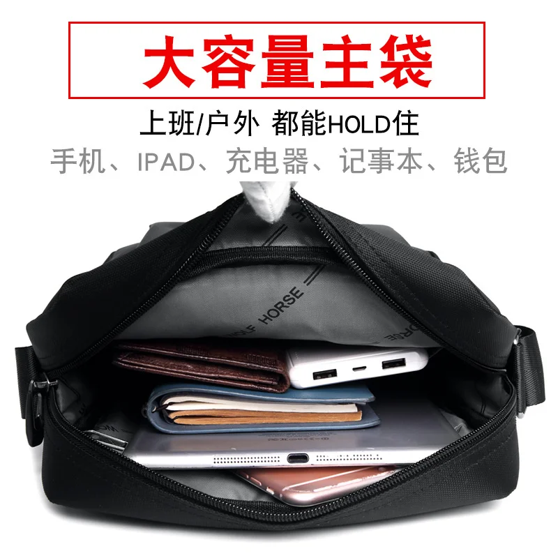 Bolso de bolsillo personal para hombre, bandolera informal coreana, tela Oxford impermeable, viaje de negocios, hombro pequeño