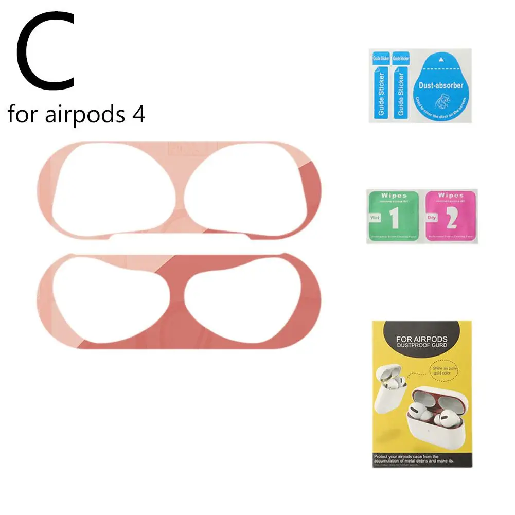 For 4 Dustproof Metal Stickers Anti Drop Sticker Resistant Earphone Scratch Accessories Cover Q1p9