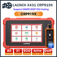 New LAUNCH X431 CRP919X BT OBD2 Scanner Automotive Diagnostic Tools Car CANFD DOIP ECU Coding OBDII Professional Free Shpping