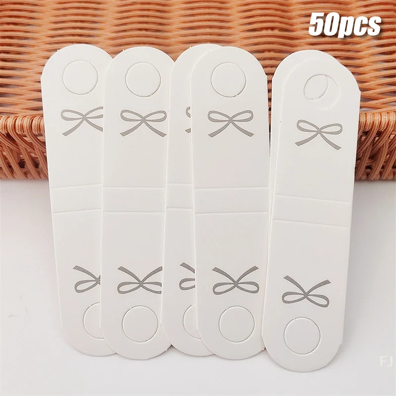 [YU]50pcs Display Cards for Hair Cord Hairpin Elliptical Bowknot Hair Rope Card Cardboard Packaging Handmade DIY Hang Tag Card