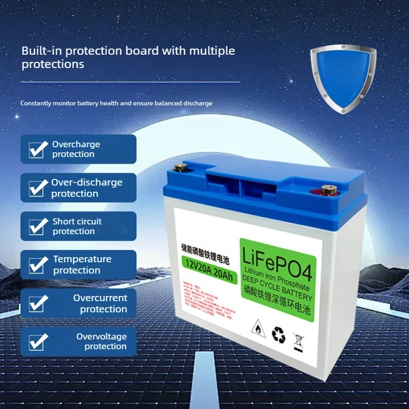 Upgrade 12V20A 20Ah LiFePO4 Power Bank for Portable Household Emergency Power Storage Solar Photovoltaic Energy Storage Battery