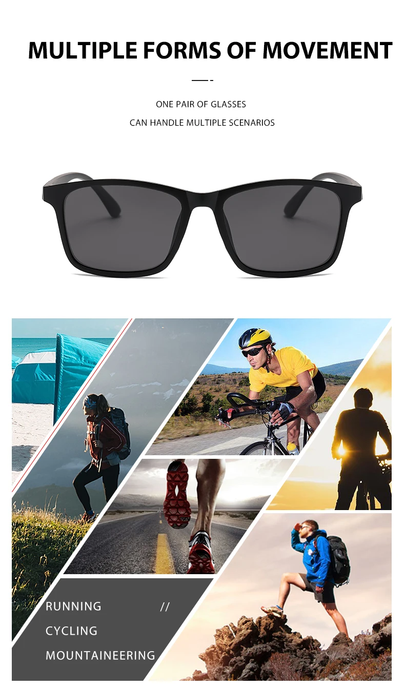 2024 neue Herren Business Polarisierte Sonnenbrille Quadratischen Rahmen Mode Sonnenbrillen Outdoor Angeln Fahren – Detail 9