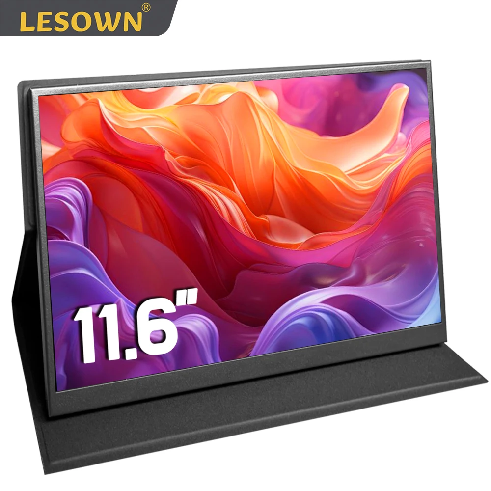 

Ноутбук LESOWN 2K, 11,6 дюйма, монитор с расширенным экраном, USB-C, портативный, маленький, широкий, IPS, 1920x1080, 100% sRGB, ПК, тонкий дисплей для рисования