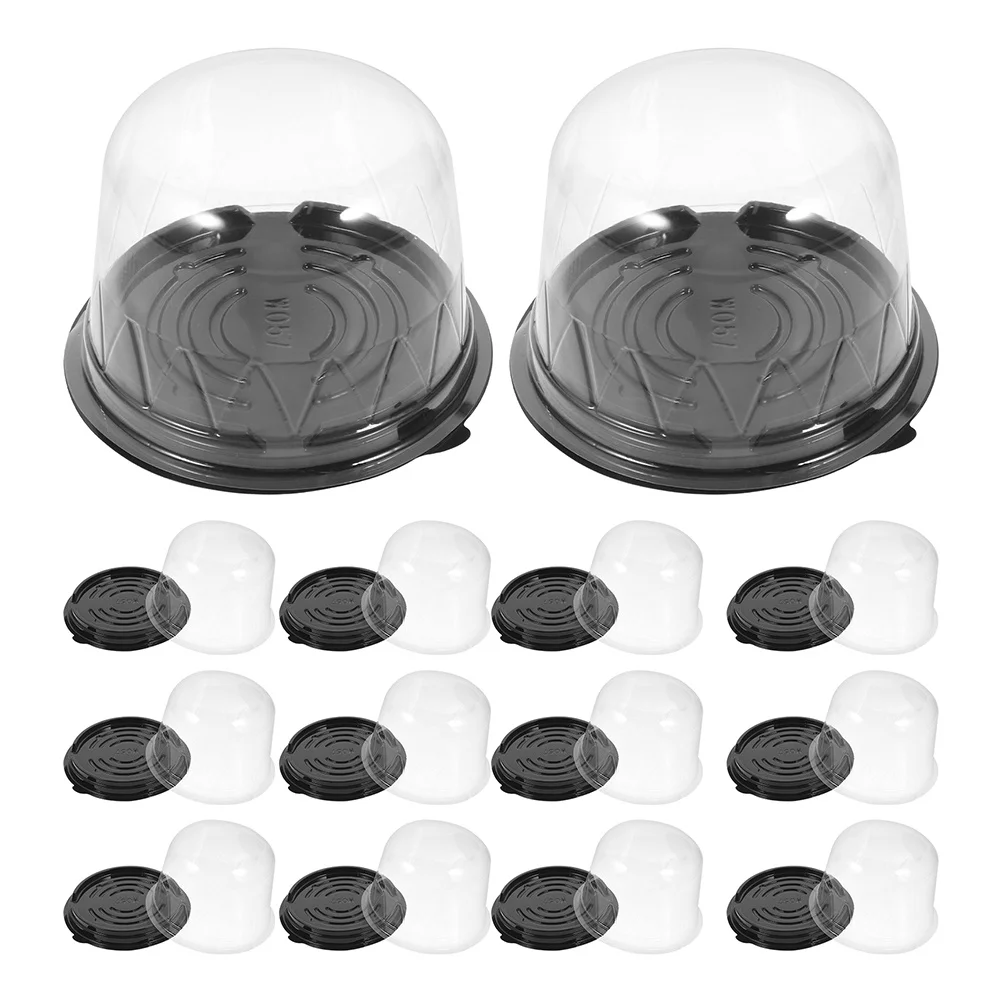 

100Pcs Cake Boxes with Dome Lid Mooncake Containers Transparent Cover Lightweight Easy to Use Moon Cake Boxes