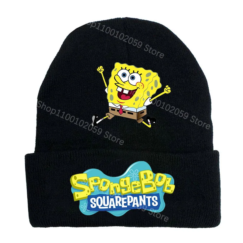 Czapka zimowa SpongeBob, dziergana, nakrycie głowy, czapka kreskówkowa dla dzieci, chłopięca, dziewczęca, prezent na urodziny, Boże Narodzenie, ciepła, wygodna, na zewnątrz, codzienna.