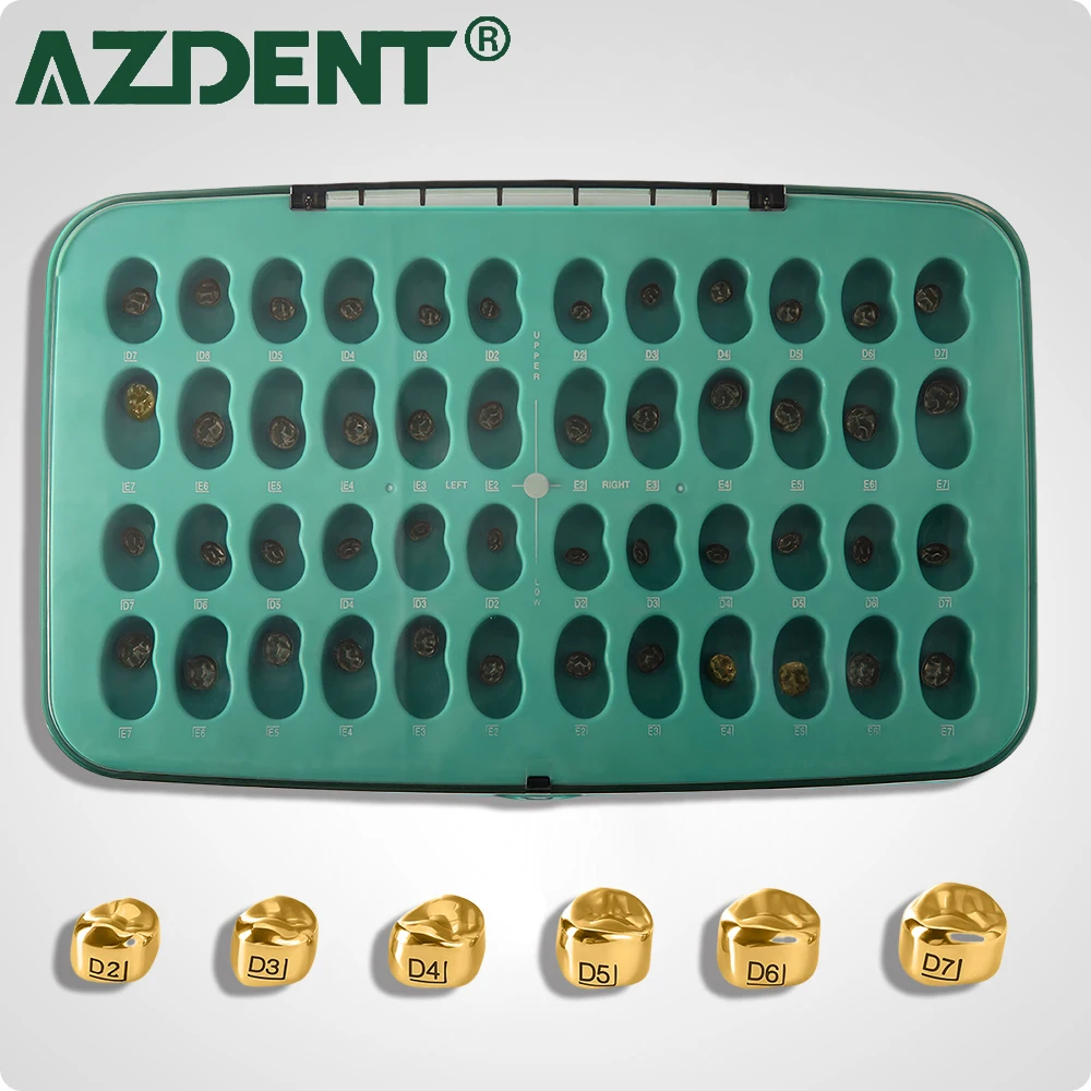 

48Pcs Colored Dental Primary Molar Crown Teeth Preformed Stainless Steel Kids Temporary Crowns Kit Pediatric Dentistry Supply