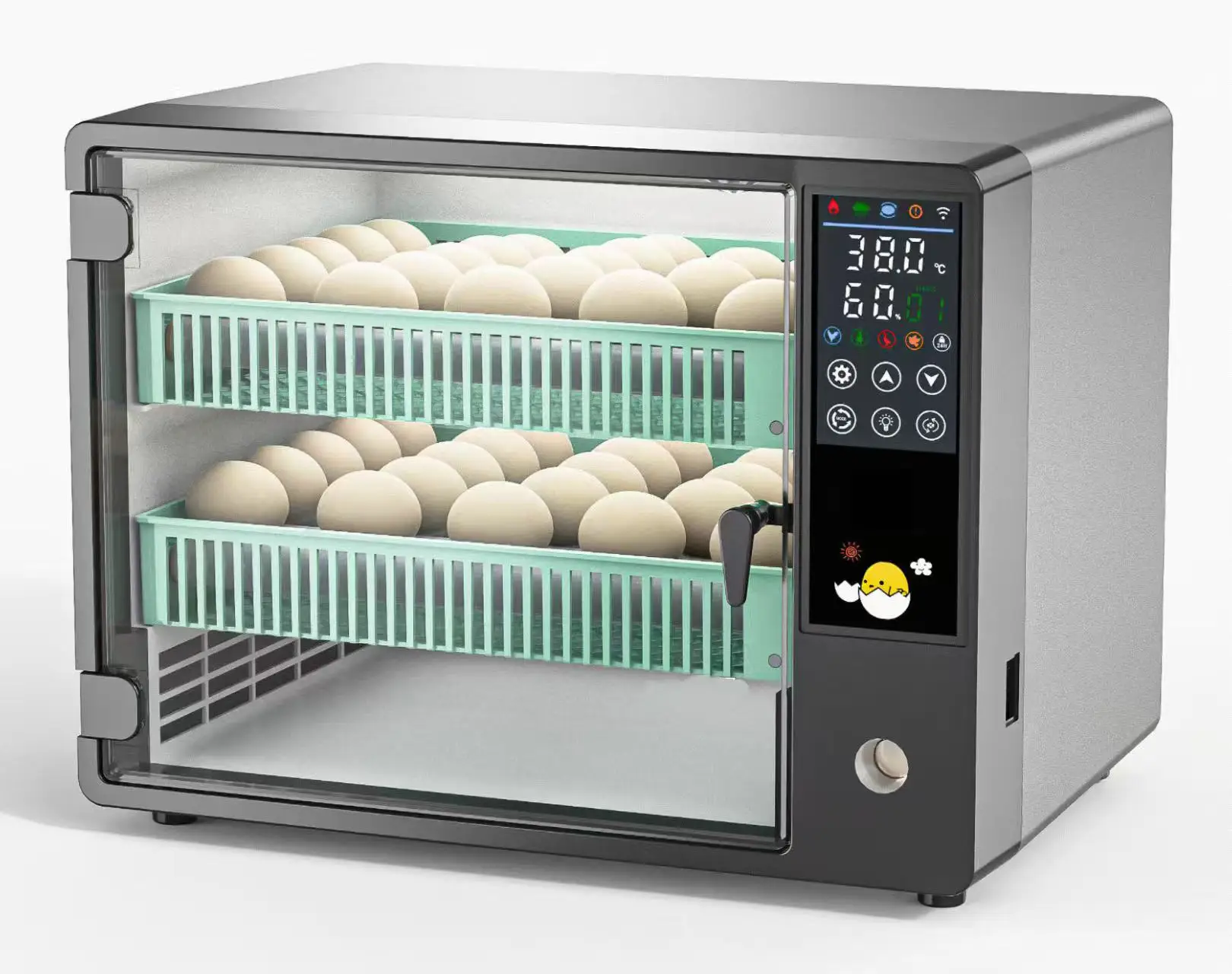 

Newest Fully Automatic Mini Egg Incubator 50 Egg Capacity With Dual Power Stylish Design