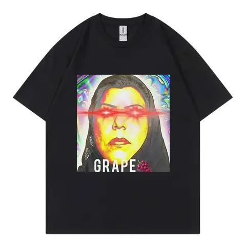 Wow Grape Laser Eyes Funny Meme Graphic T Shirts Men Women Vintage Fashion T-shirts Summer Casual Cotton Short Sleeve T-shirt