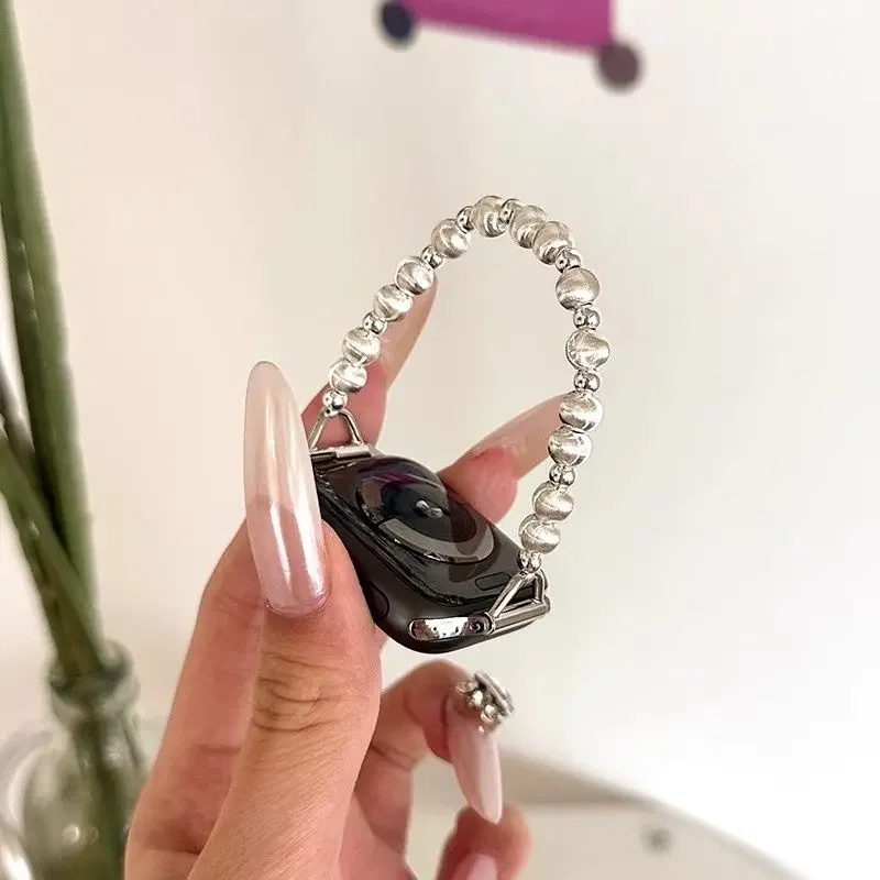 Mist Silver Cat Eye Pearl Compatible with 38/40/41/42/44/45/46/49mm Compatible with Apple Watch Strap Ultra/Se10/9/8/7/6/5/4/3/2