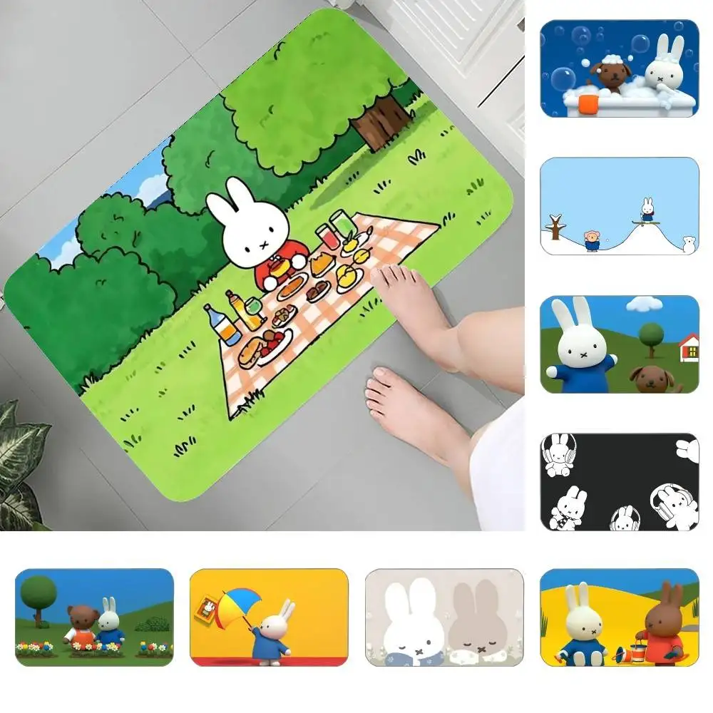 

Bunny Love I-MiffyS-Es Floor Mat Bedroom Bedside Carpet Non Slip Soft Floor Mat Sofa Coffee Table Rugs For Home Decor Doormat
