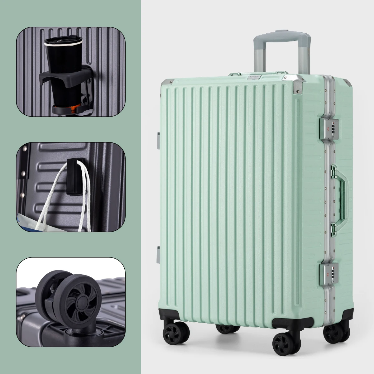 Robuster und langlebiger multifunktionaler Trolley-Koffer, neuer Koffer mit großem Fassungsvermögen, universelle Rad-Studenten-Passwortbox – Detail 15