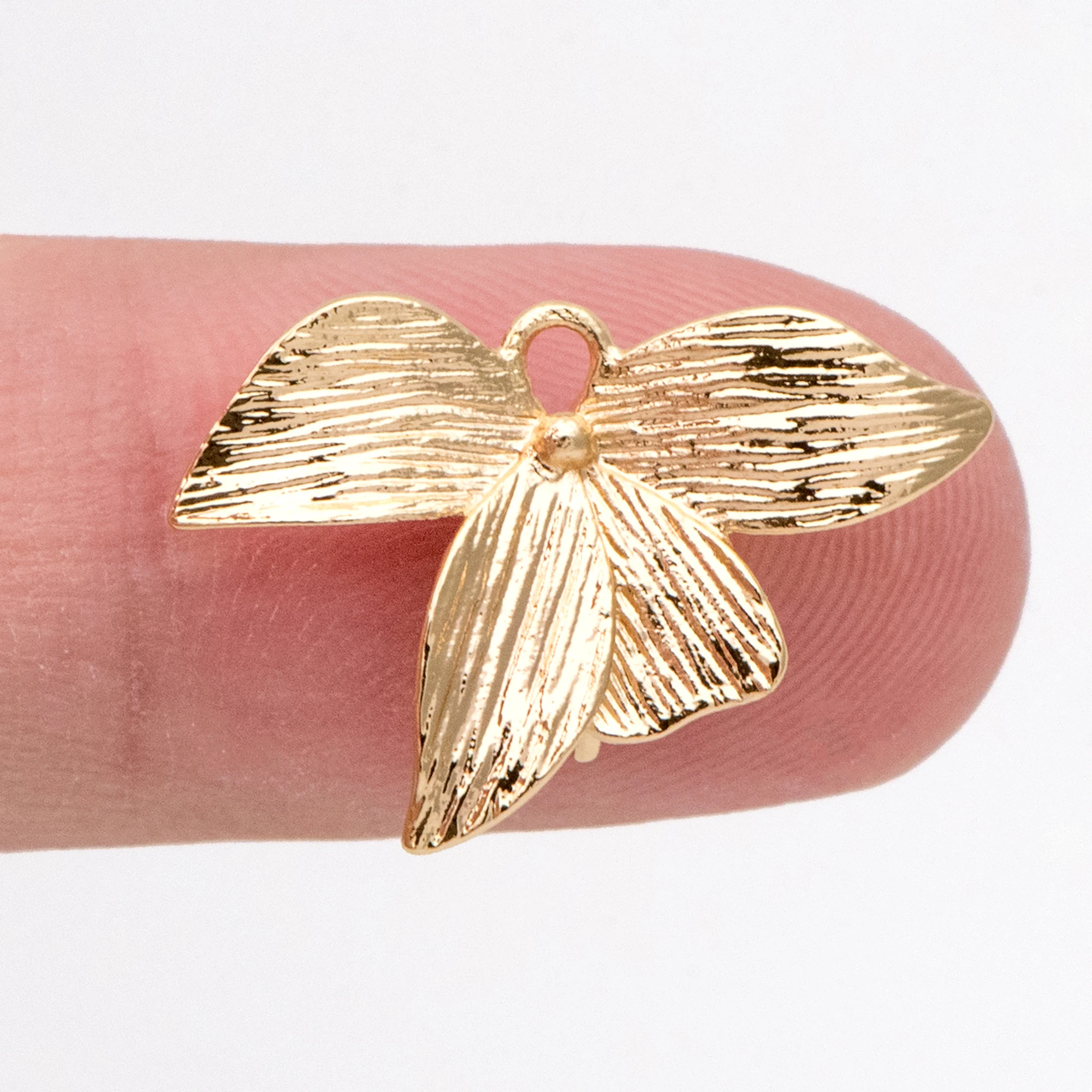 

10pcs Gold Plated Brass Flower Connector Charms 14x21mm, Lead Nickel Free (GB-3070)