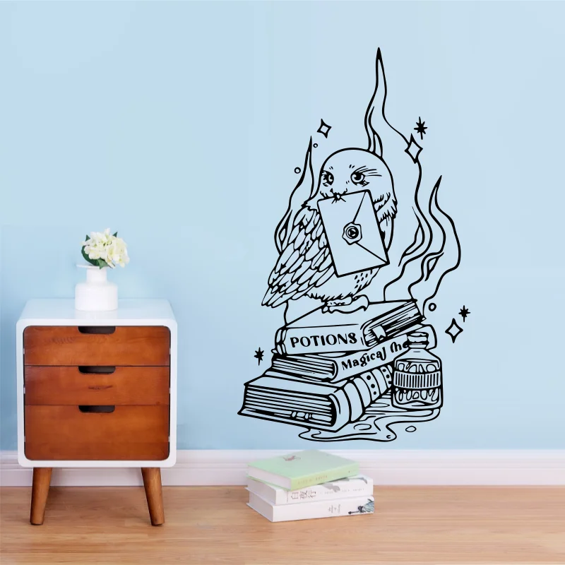 Magic Owl with Reading Book Wall Sticker car sticker Decal Cartoon Bird Anime Manga Movie In spiral Kid Room Bedroom Playroom #6