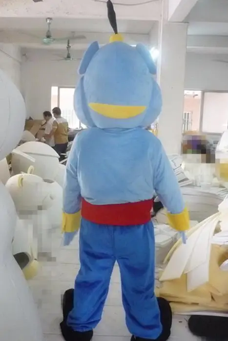 جميلة الأزرق علاء الدين الجني الشر Bogy الروح شيطان زي التميمة تأثيري موضوع Mascotte كرنفال حلي فستان حفلة تنكرية