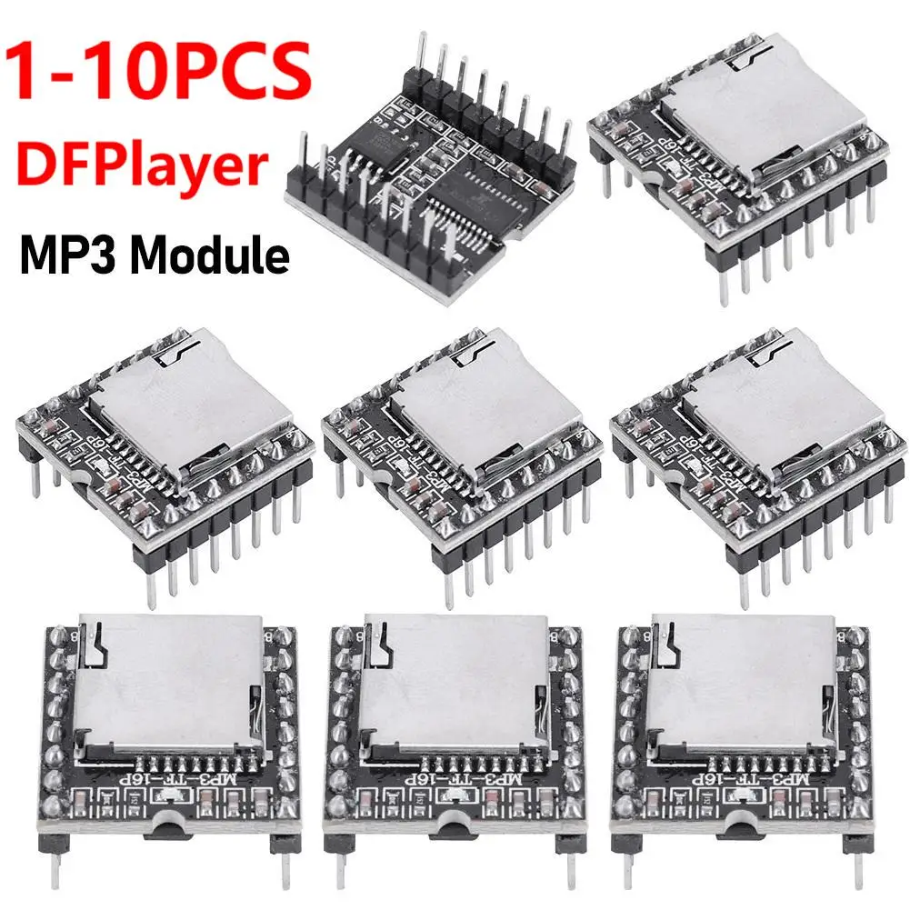 DFPlayer Mini MP3 Player Module TF Card U Disk Mini MP3 DF Player Audio Voice Module IO/Serial Port/AD MP3-TF-16P for Arduino