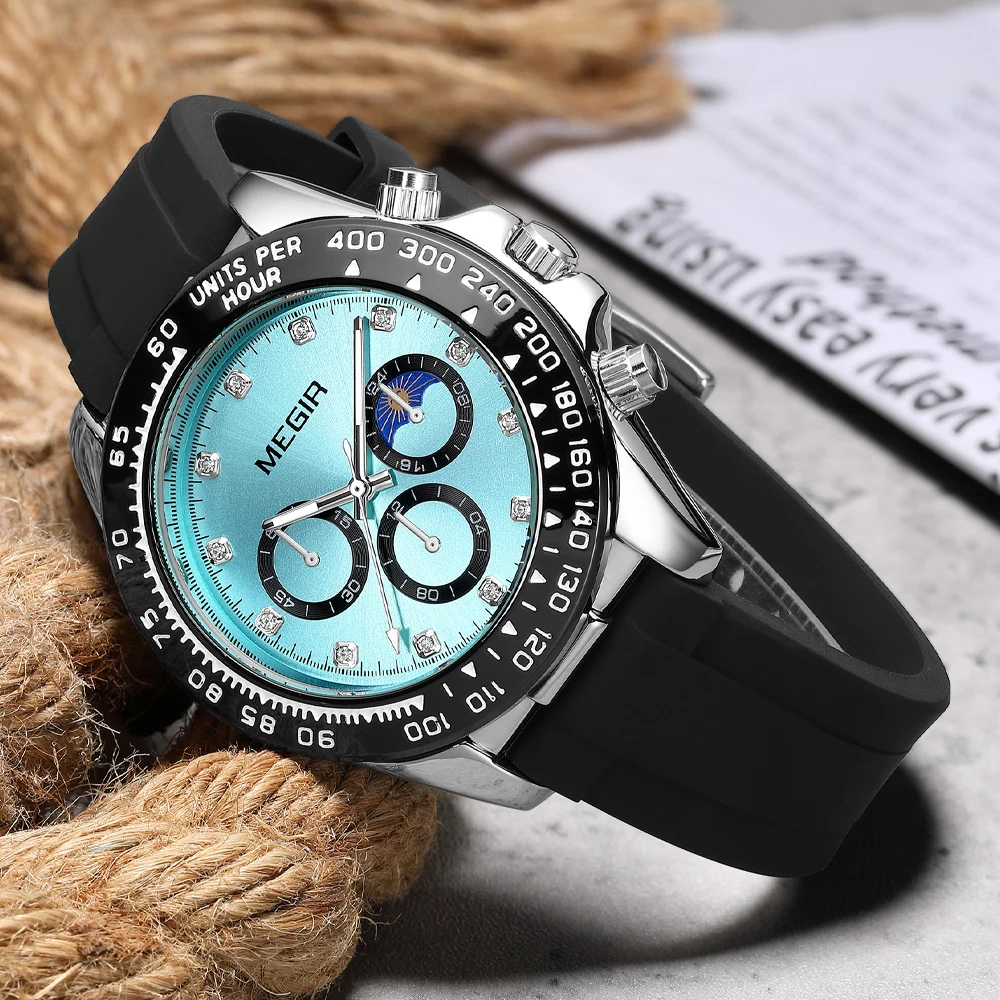 MEGIR New Luxury Watch for Men Outdoor Sports Waterproof Luminous Watch Men Stainless Steel Men's Quartz Wristwatches