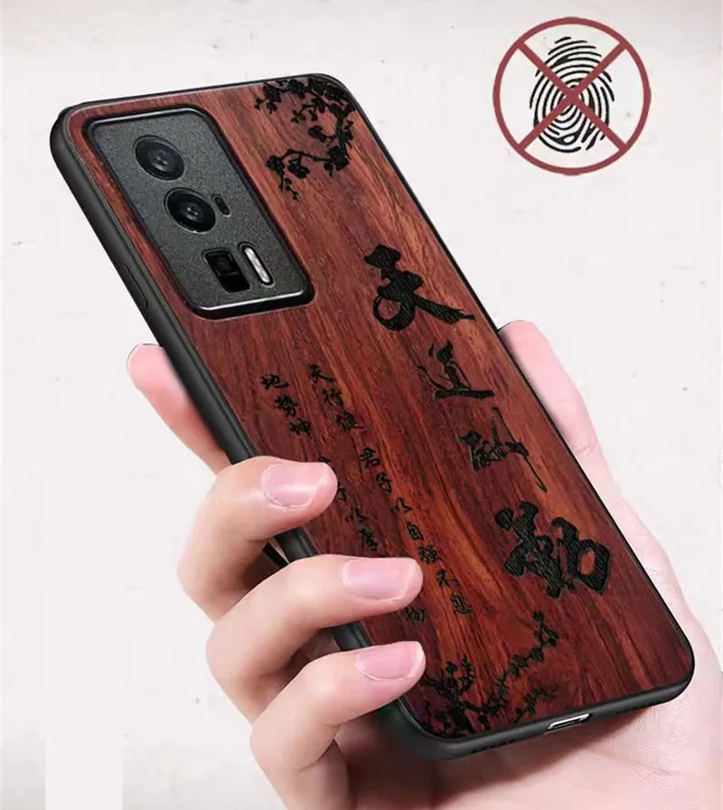 Natural Wood Case For Xiaomi POCO F5 F6 Pro Wood tpu protective cover Case For POCO X6 pro 5G Funda