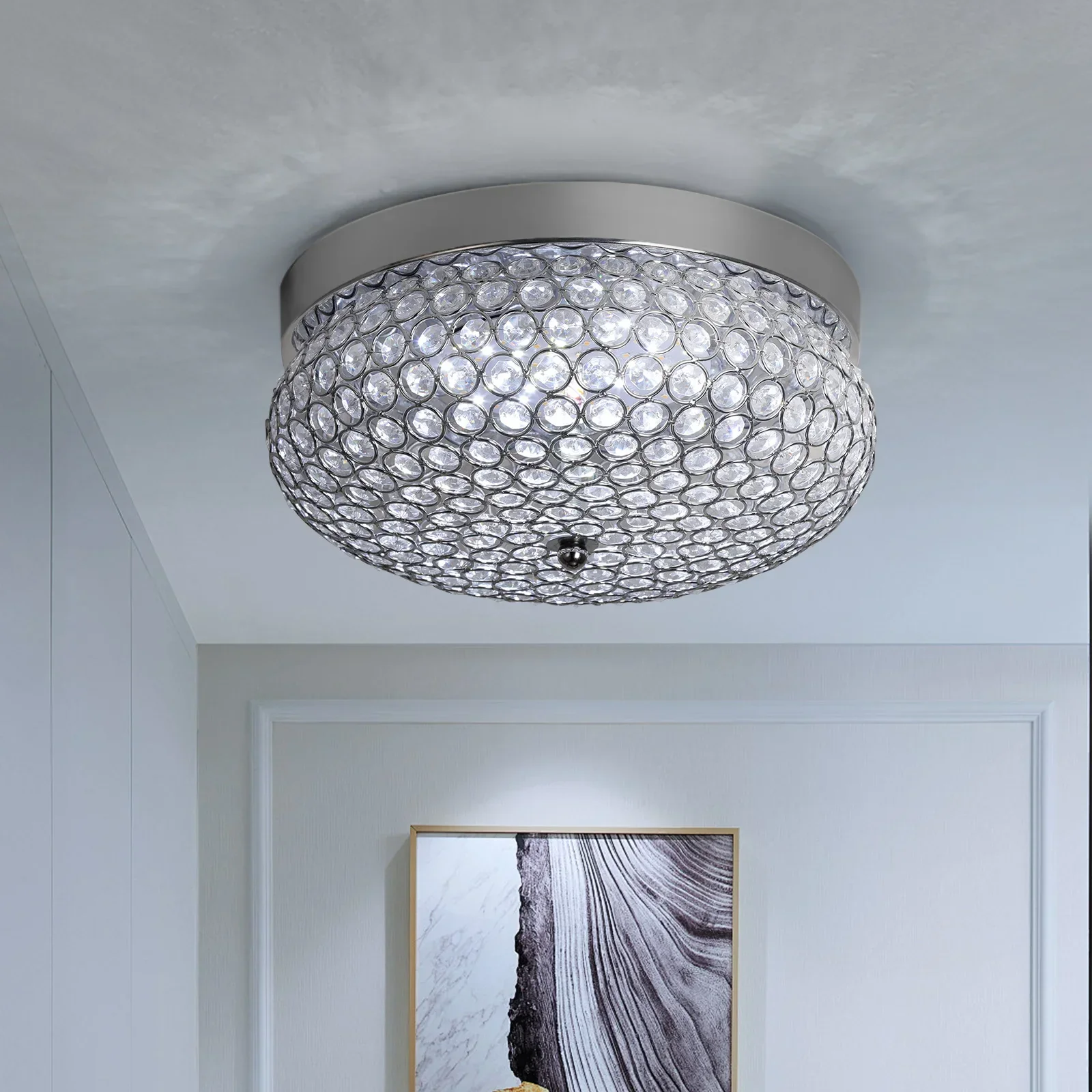 Modern Crystal Ceiling Lamp Luxury Chandelier Living Dining Room Plafon Led Indoor Pendant Light Led Lustre Bedroom Aisle Fixtur