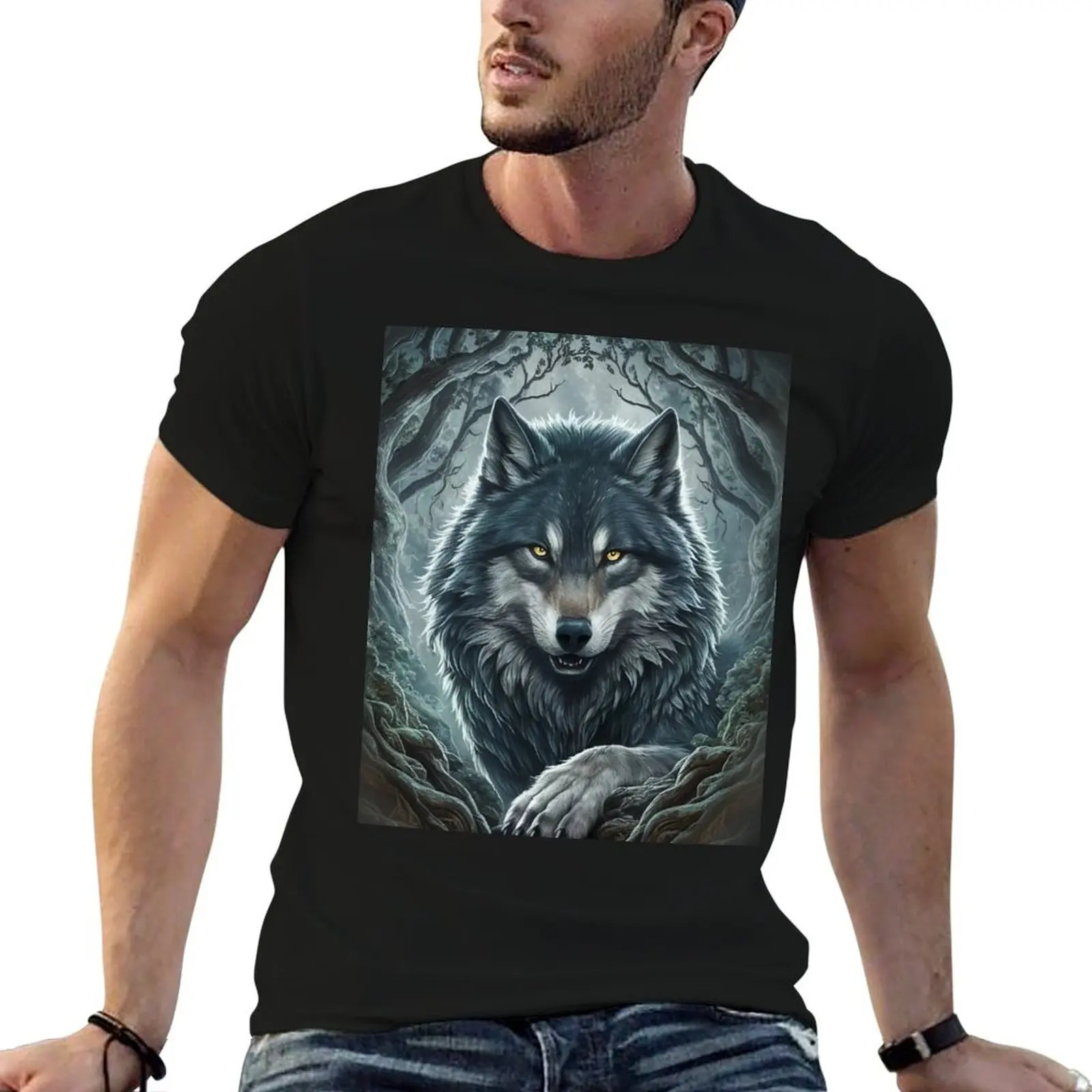 

Loth Wolf: Forest Spirit T-Shirt graphics vintage t shirts customizeds clothes for men