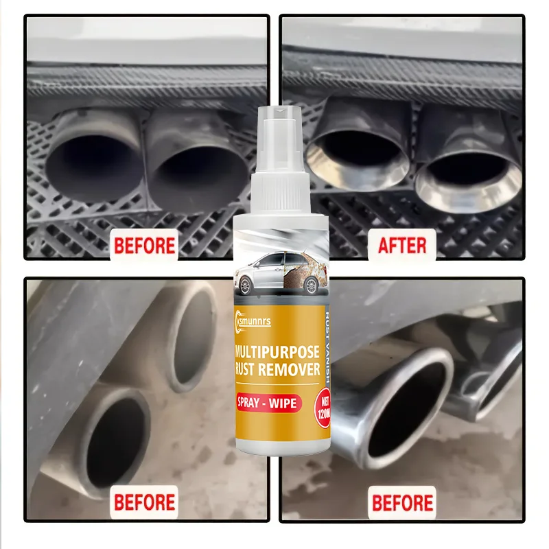 Semprotan Penghilang Karat Sepeda Motor, 1.01oz Per Buah, Pembersih Karat Logam untuk Hub Roda, Sekrup Knalpot, dan Permukaan Baja, Bentuk Cair,