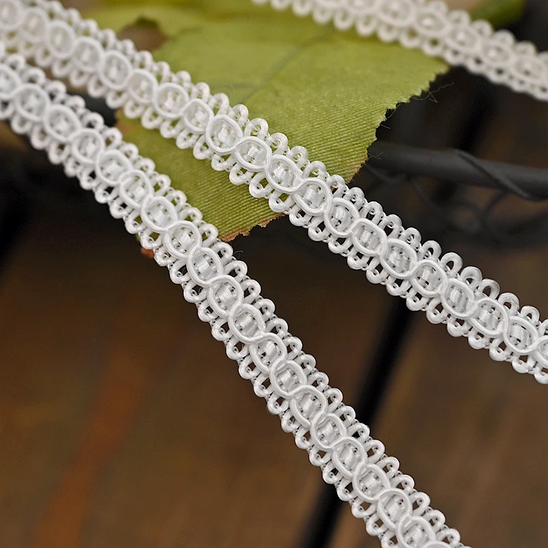 Knitted Braided Lace Trim Ribbon, High Quality, DIY Crafts, Sewing Accessories, Fabric, Black, White, Beige, 5Yards, 1cm Width