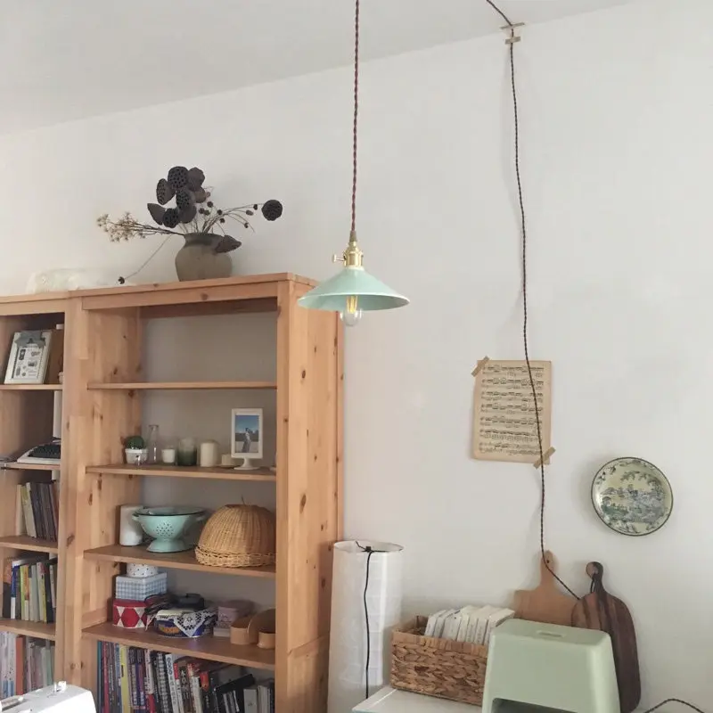 Japanese Restaurant Ceramic Chandelier Nordic Brass Kitchen Balcony Chandelier Clothing Store Creative B&B Front Desk Lamp