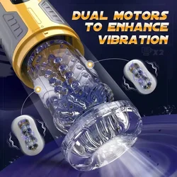 6In1 Automatic Male Masturbator 7 Thrusting Rotating Modes Mastubator Cup with LCD Display Sucking Pocket Pussy Sex Toy for Man