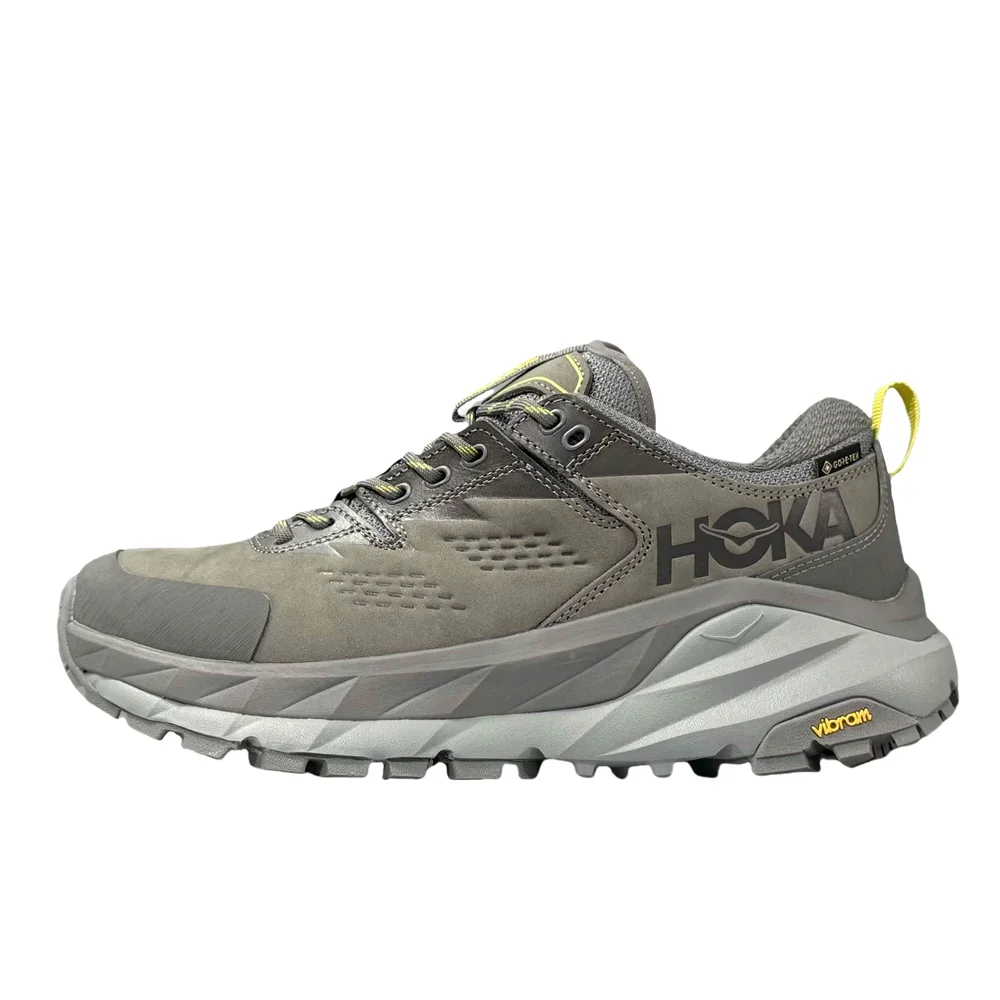 HOKA ONE ONE Kaha Low GTX Man and Women's Outdoor No-slip Wear Comfortable Shock Absorbing Running Shoes 1118586-CGGS Rock Grey