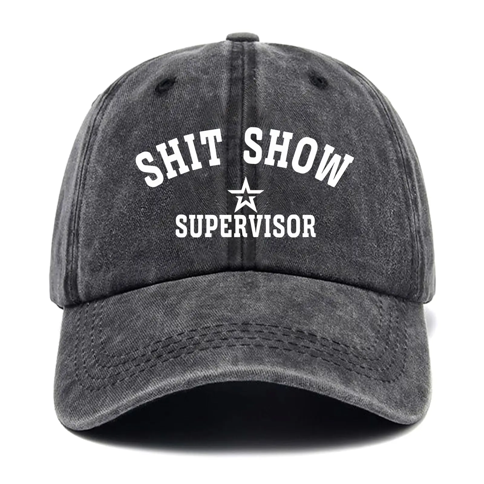 Sxxt Show Supervisor, zabawna czapka z daszkiem, śmieszne czapki, czapki vintage, regulowana bawełniana czapka z daszkiem dla kobiet mężczyzn czarna