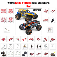 WLtoys RC Car 12402-A 104009 Truck Red All Metal Upgrade Parts Wheel Seat Tire Shock Absorbers Arm Chassis Reinforcement