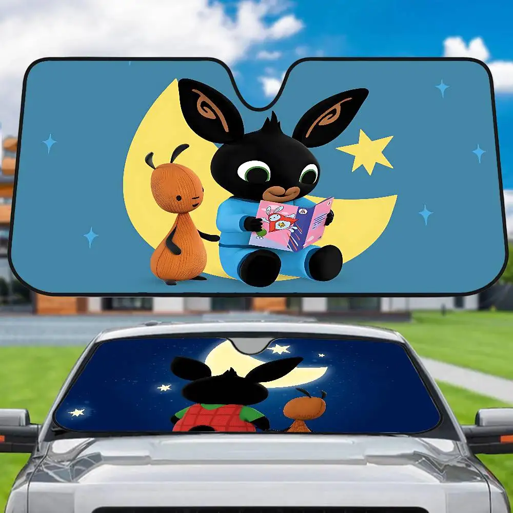 

Лобовое стекло Bing Rabbit, солнцезащитный козырек, милый автомобильный передний лобовое стекло 70x130 см, солнцезащитный козырек, теплоотражатель