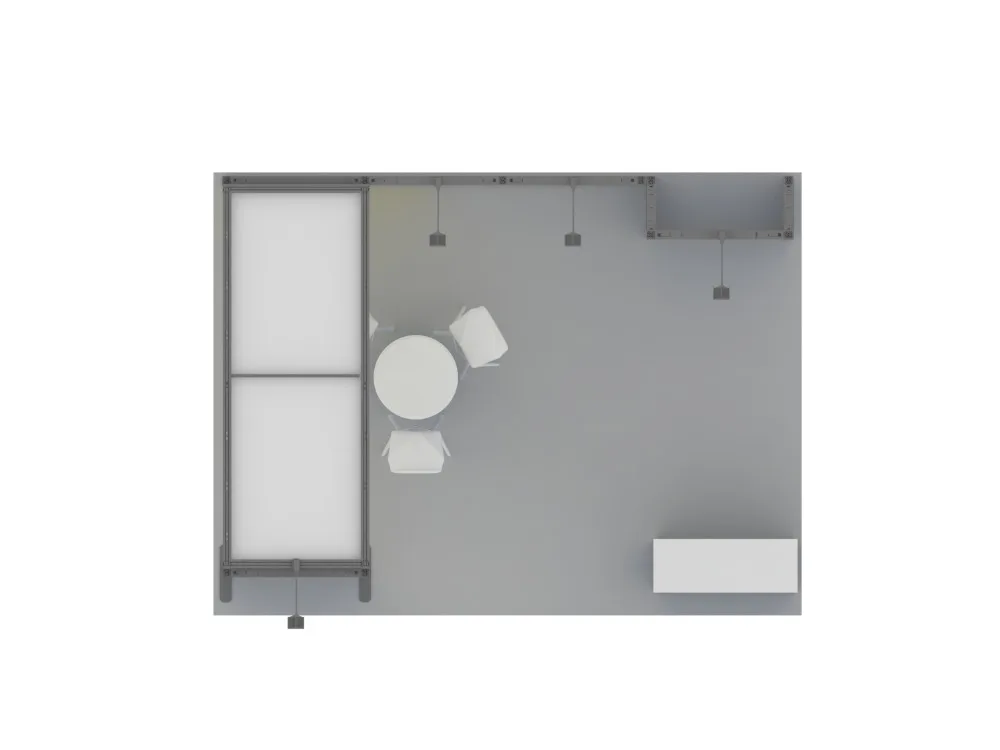 حامل عرض وحدات من الألومنيوم 3X3 مع حامل عرض كشك عرض زاوية صغيرة جرافيك