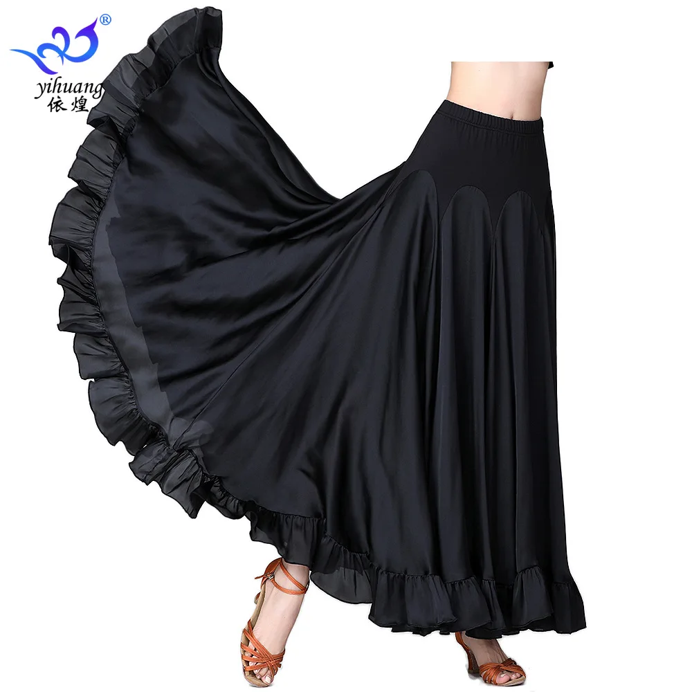 1pcs/lot Ballroom Dance Skirts Modern Standard Women Tango Skirts Stage modern dancing Big Swing skirt