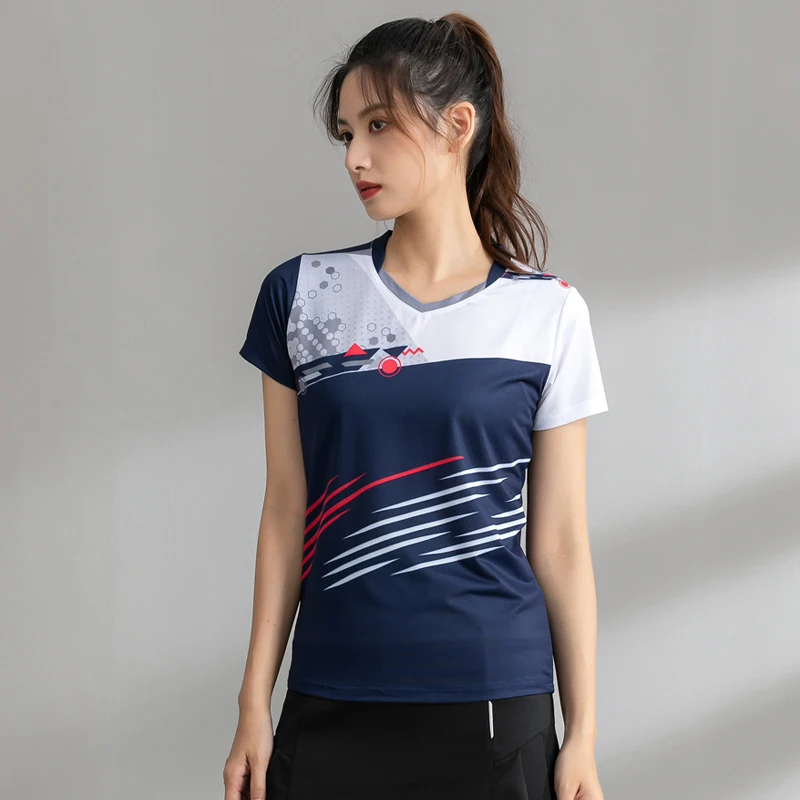 Badminton koszulka sportowa kobiety marka szybkie pranie oddychająca tenis stołowy zespół Running Fitness ćwiczenia 2021 szkolenia T shirty